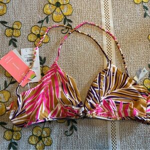 Maaji Pink and Brown Bikini Top